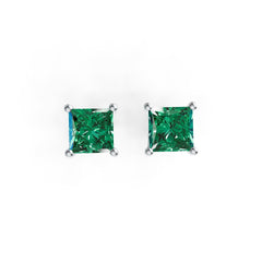 Sterling Silver Semi Mount Earrings Setting Princess SQ 5x5mm DHJ