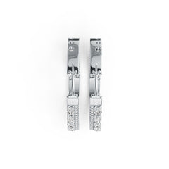 Sterling Silver Semi Mount Earrings Setting Oval OV 4X3mm with White Topaz DHJ