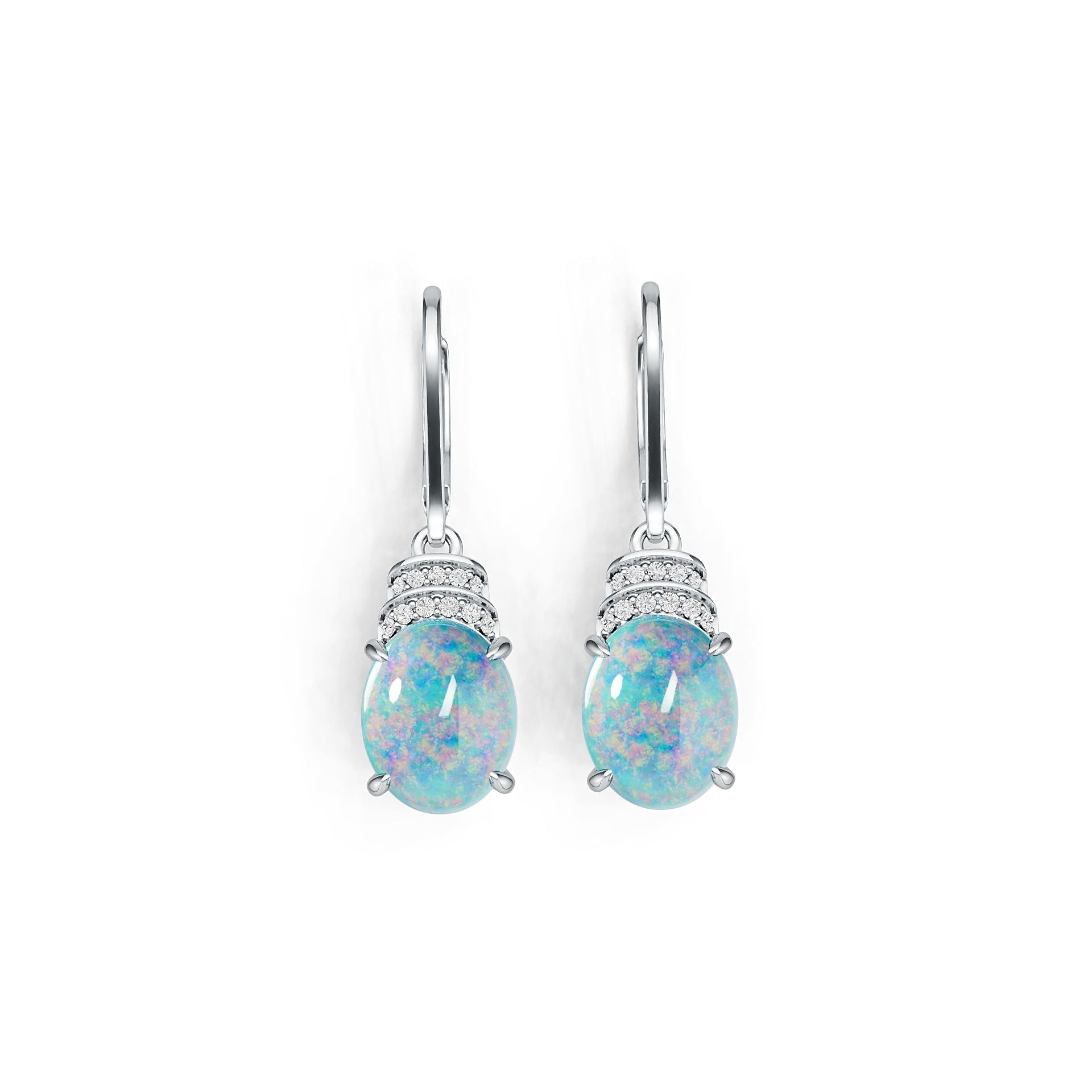 Sterling Silver Semi Mount Earrings Setting Oval OV 10X8mm Cabochon DHJ