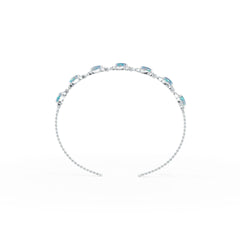 Sterling Silver Semi Mount Tennis Bracelet Setting Cushion CU 6X4mm Cabochon DHJ