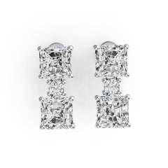 Sterling Silver Semi Mount Earrings Setting Emerald OCT 6X6mm DHJ