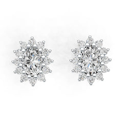 Sterling Silver Semi Mount Earrings Setting Oval OV 7X5mm DHJ