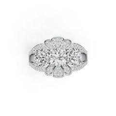 Sterling Silver Semi Mount Ring Setting Round RD 6x6mm Split Shank DHJ