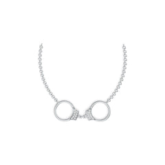 Sterling Silver Pendant Handcuff Theme with White Topaz or Moissanite - Syzjewelry
