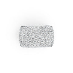 Sterling Silver Pave Ring Multi-Row with White Topaz or Moissanite - Syzjewelry