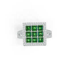 Sterling Silver Semi Mount Ring Setting Princess SQ 3.5X3.5mm DHJ
