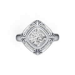 Sterling Silver Semi Mount Ring Setting Cushion CU 7X7mm DHJ