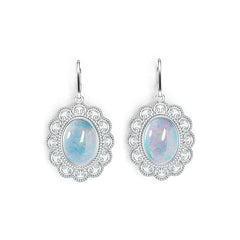 Sterling Silver Semi Mount Earrings Setting Oval OV 16X12mm Cabochon DHJ
