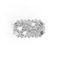 Sterling Silver Semi Mount Ring Setting Princess SQ 4X4mm DHJ