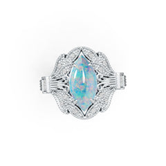 Sterling Silver Semi Mount Ring Setting Marquise MQ 14X7mm Cabochon DHJ