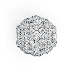 Sterling Silver Cocktail Ring Scalloped with White Topaz or Moissanite DHJ