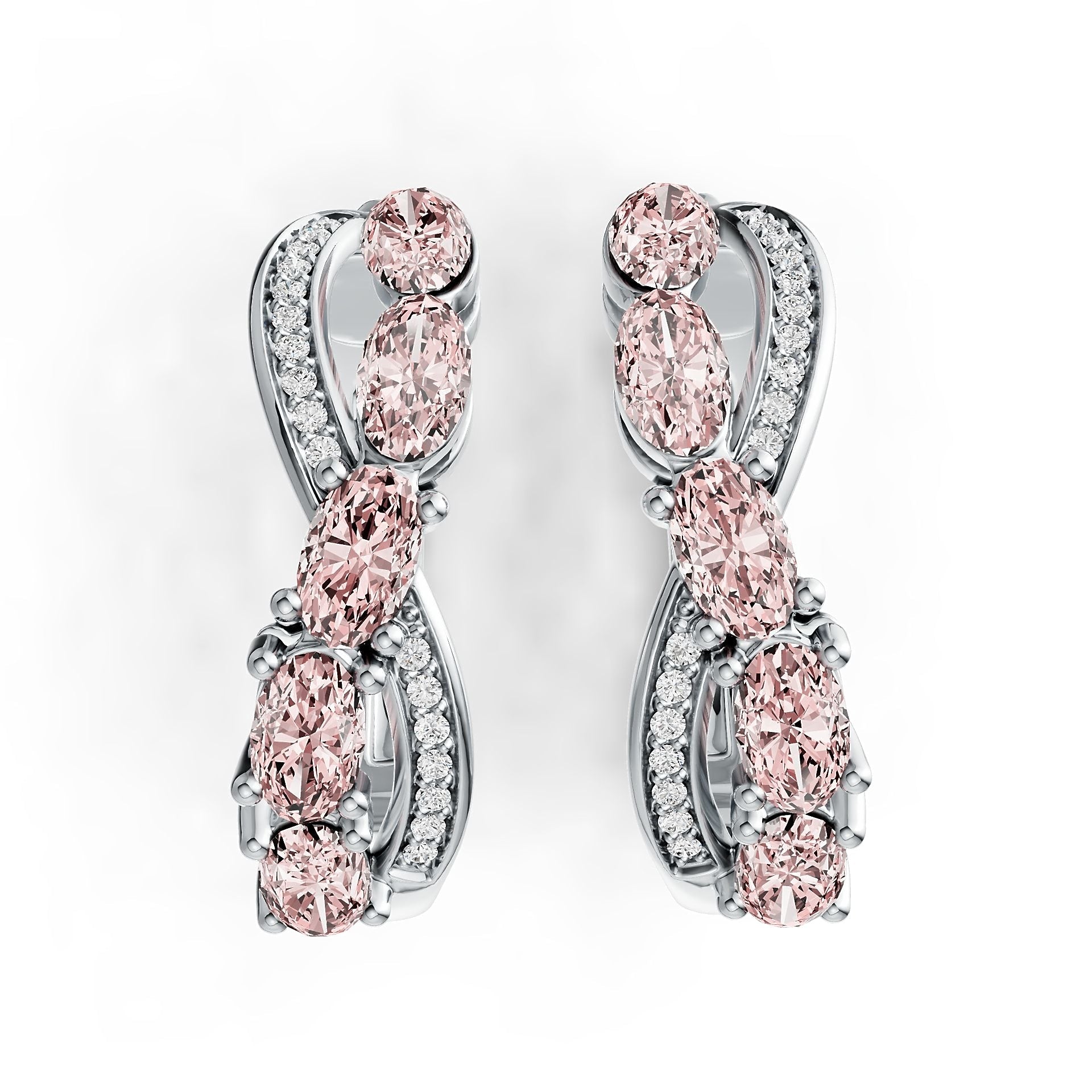 Sterling Silver Semi Mount Earrings Setting Oval OV 5X3mm with White Topaz Syzjewelry