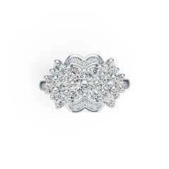 Sterling Silver Semi Mount Ring Setting Oval OV 4X3mm with White Topaz - Syzjewelry