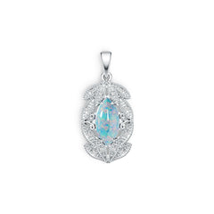 Sterling Silver Semi Mount Pendant Setting Oval OV 14X7mm Cabochon DHJ