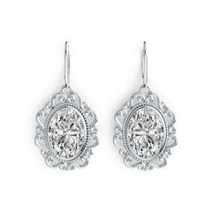 Sterling Silver Semi Mount Earrings Setting Oval OV 14X10mm DHJ