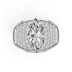 Sterling Silver Semi Mount Ring Setting Marquise MQ 14X7mm DHJ