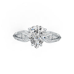 Sterling Silver Semi Mount Ring Setting Pear PE 10X8mm DHJ