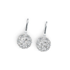 Sterling Silver Semi Mount Earrings Setting Round RD 8X8mm MQ 6X3mm DHJ