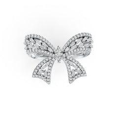 Sterling Silver Semi Mount Ring Setting Marquise MQ 6X3mm Ribbon Bow Theme DHJ