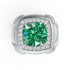 Sterling Silver Semi Mount Men's Ring Setting Cushion CU 10X10mm NO Small Stones / Blank halo Syzjewelry