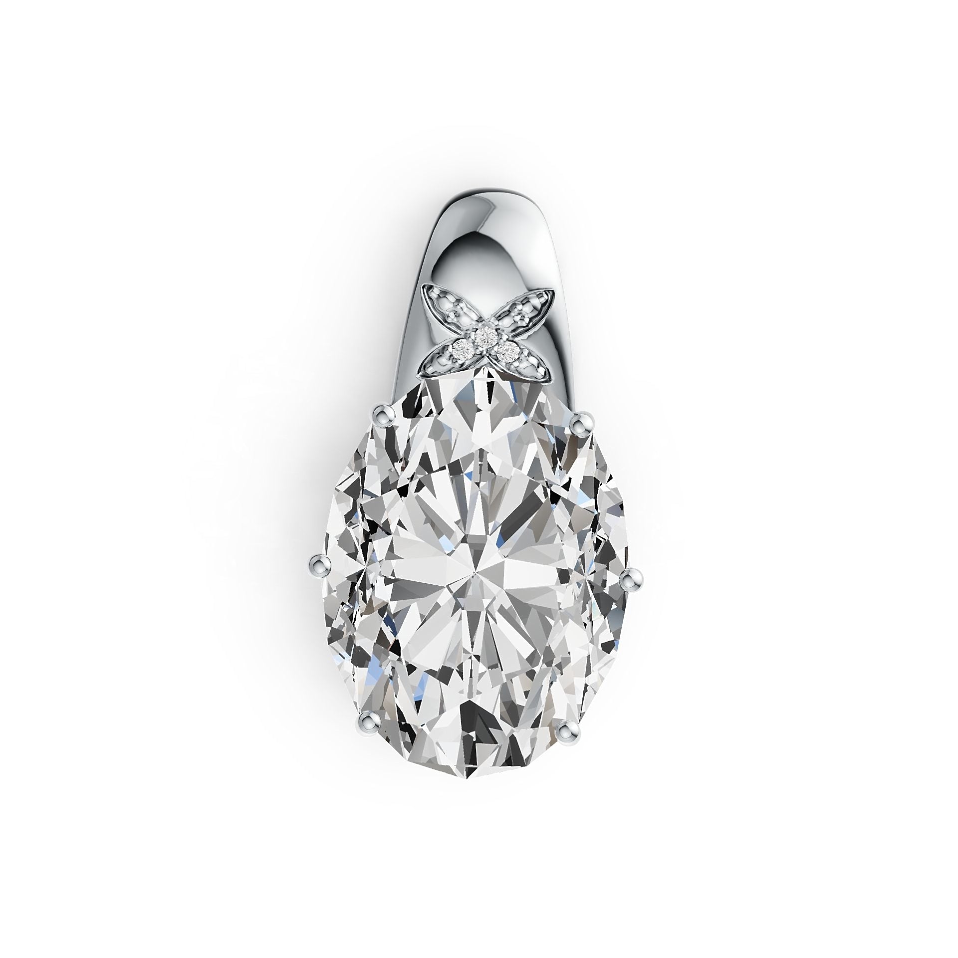 Sterling Silver Semi Mount Pendant Setting Oval OV 16X12mm DHJ