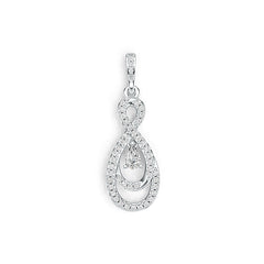 Sterling Silver Semi Mount Pendant Setting Pear PE 5X3mm with White Topaz DHJ