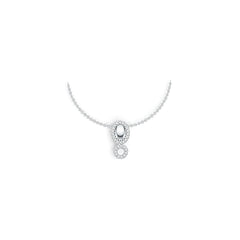 Sterling Silver Double Circle Halo Pendant Infinity with White Topaz or Moissanite DHJ