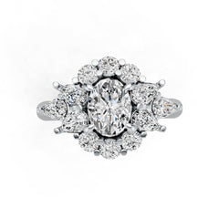 Sterling Silver Semi Mount Ring Setting Oval OV 8X6mm PE 5X3mm DHJ