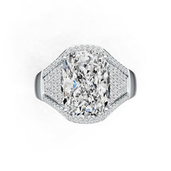 Sterling Silver Semi Mount Ring Setting Cushion CU 14X10mm DHJ