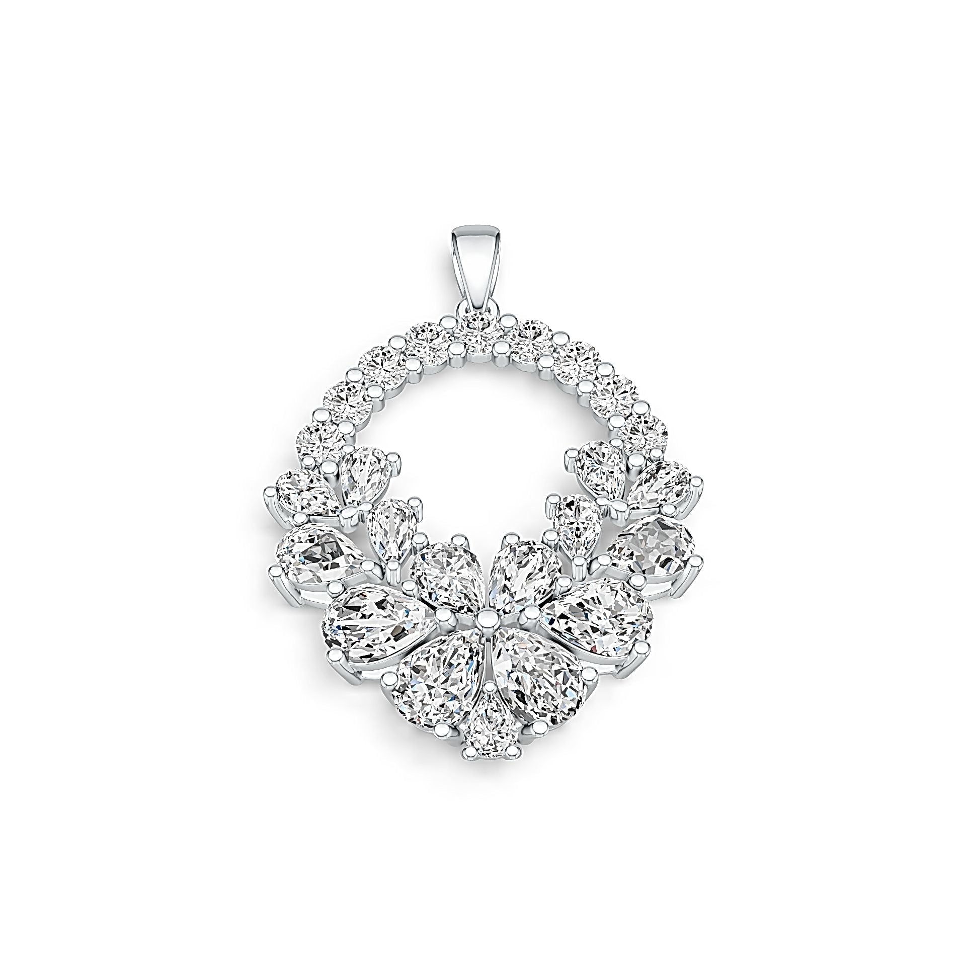 Sterling Silver Semi Mount Pendant Setting Pear PE 7X5mm DHJ