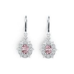 Sterling Silver Semi Mount Earrings Setting Oval OV 7X5mm with White Topaz DHJ