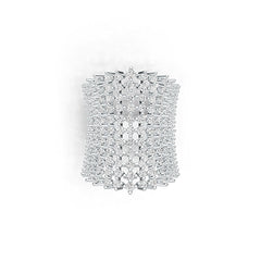 Sterling Silver Statement Ring Multi-Row with White Topaz or Moissanite - Syzjewelry