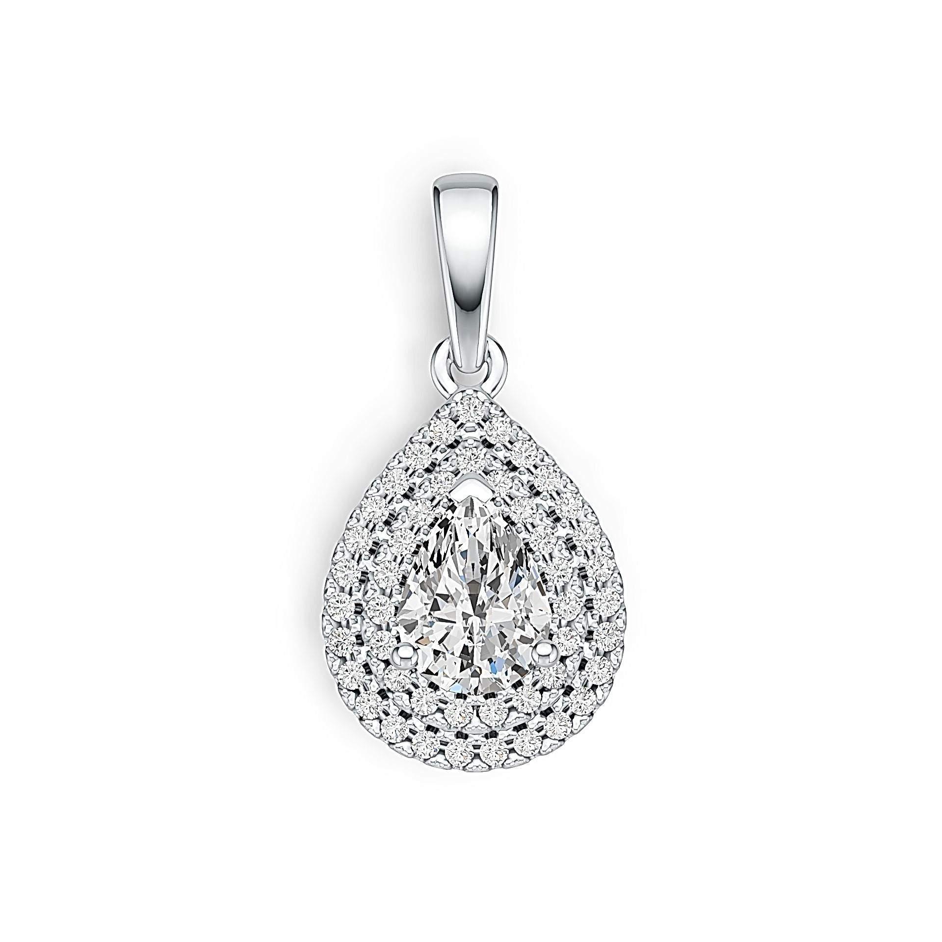 Sterling Silver Semi Mount Pendant Setting  PE 7x5mm Halo with White Topaz Syzjewelry