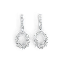 Sterling Silver Semi Mount Earrings Setting Round RD 4.0mm 3.5mm 3mm 2.5mm 2mm DHJ