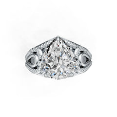 Sterling Silver Semi Mount Ring Setting Pear PE 12X10mm DHJ