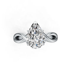 Sterling Silver Semi Mount Ring Setting Pear PE 12X8mm DHJ