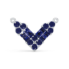 Sterling Silver Royal Blue Sapphire Pendant BG 4x2mm