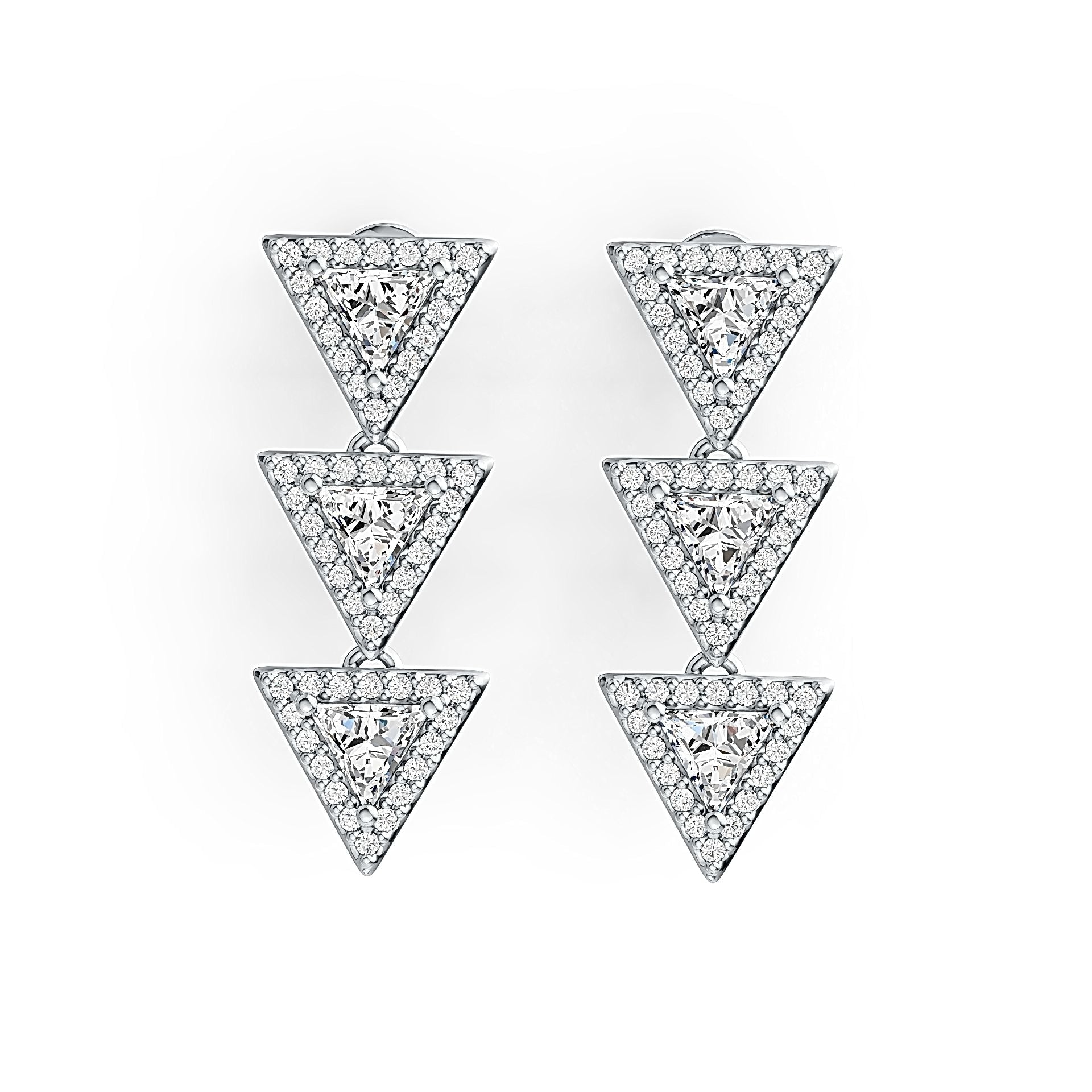 Sterling Silver Semi Mount Earrings Setting Trillion TR 5X5mm - Syzjewelry