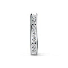 Sterling Silver Channel-Set Band Ring with White Topaz or Moissanite DHJ