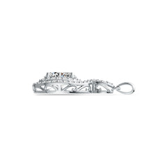 Sterling Silver Semi Mount Pendant Setting Oval OV 10X8mm Double Halo DHJ