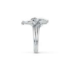 Sterling Silver Semi Mount Ring Setting Gingko Leaf Ring DHJ
