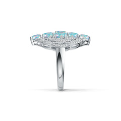 Sterling Silver Semi Mount Ring Setting Oval OV 6X4mm Cabochon DHJ