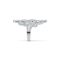 Sterling Silver Cocktail Filigree Ring with White Topaz or Moissanite - Syzjewelry