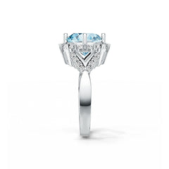 Sterling Silver Semi Mount Ring Setting Round RD 10x10mm Halo Split Shank Syzjewelry