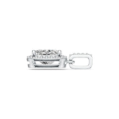 10K Gold Semi Mount Pendant Setting Cushion Cu 8x8mm W/ White Topaz Syzjewelry