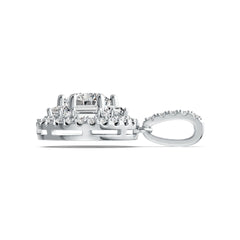 Sterling Silver Semi Mount Pendant Setting Round RD 8x8mm Halo DHJ