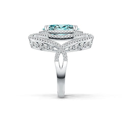 Sterling Silver Semi Mount Ring Setting Oval OV 17X12mm with White Topaz DHJ