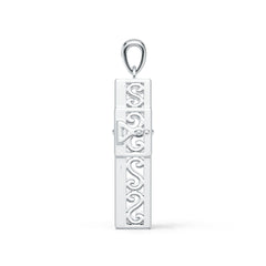 Sterling Silver Pendant Filigree Cross Locket
