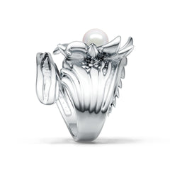 Sterling Silver Semi Mount Ring Setting Round RD 6x6-6.5mm Floral Theme DHJ