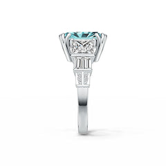 Sterling Silver Semi Mount Ring Setting Emerald OCT 12X10mm SQ 6X6mm Baguette 4X2mm DHJ